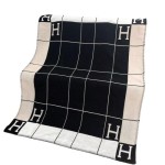 (Blanket Hitam) Selimut Cashmere Wool, Plaid, Bantal Sofa, Kantor, Tidur Siang, Perkemahan, Pesawat, Warna